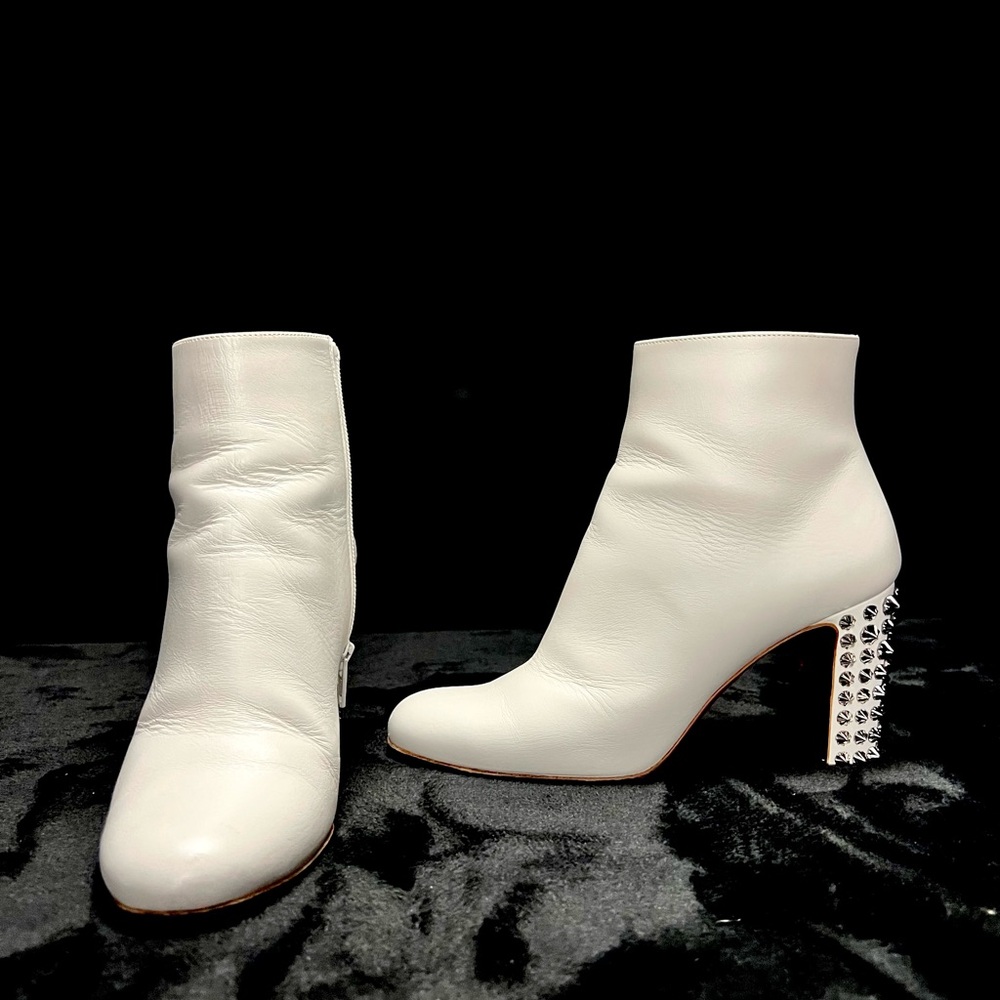 Christian Louboutin white heel booties, 37, authentic!
